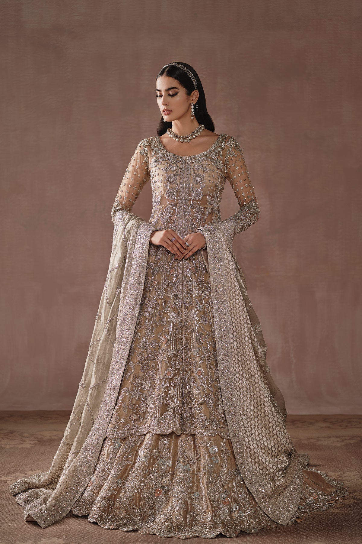 Grand Champagne Gold Reception Gown D01 - BRIDAL